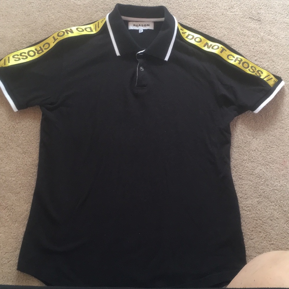 “ Reason” Black/White/Yellow “Do Not Cross” Shirt